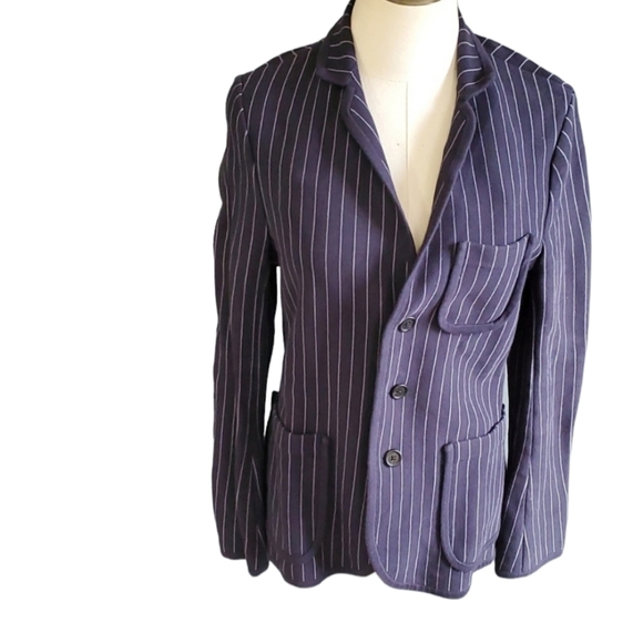 NICOLE FARHI Jackets & Blazers - Nicole Farhi Corpcore   blue pinstripe Office Siren  Boardroom   blazer jacket…